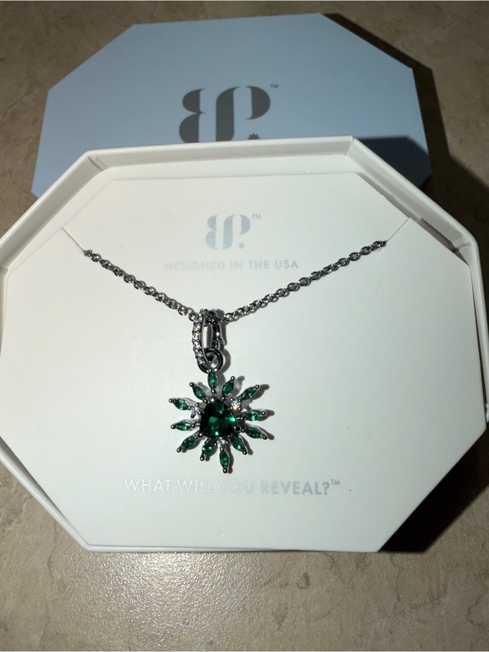 Bomb Party Brand New OG Necklace-The Hot Take Necklace Emerald on Hematite